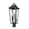 Z-Lite Gannon 3 Light Outdoor Post Mount Fixture, 10in. W x 26.75in. H, Black 5008PHBR-BK - alternate 3